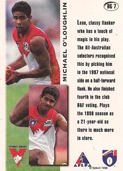 1998 Select AFL Signature Series - Bound for Glory #BG7 Michael O’Loughlin Back